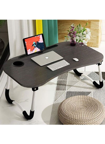 Buy Foldable Laptop Table Dark Brown in Saudi Arabia