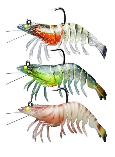 Buy Premium 3 pieces Shrimp Lure Fishing Lure big size Fishing Luminous Night Luminous Shrimp Lures Red Sea Fishing bait Lures in Saudi Arabia