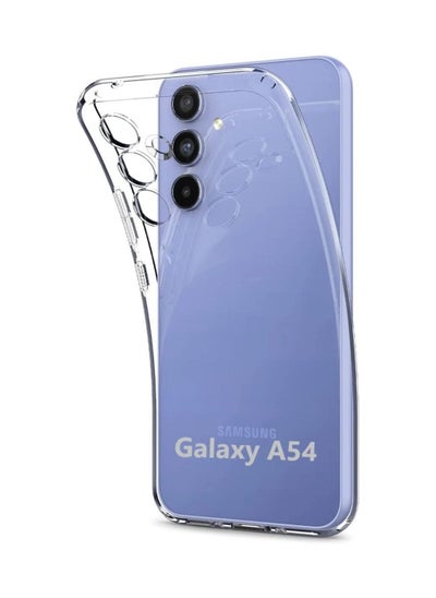 اشتري Samsung Galaxy A54 Case,Clear Shockproof Silicone Case With Camera Protection Cover [Slim-Fit] Soft Thin Full Cover Phone Case for Samsung Galaxy A54 5G Transparent في الامارات