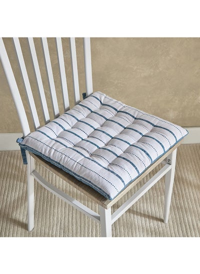 Buy Home Box Harley Azure Cotton Chair Pad 40 x 40 cm in UAE