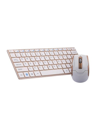 اشتري Wireless Keyboard And Mouse Set Gold/White في السعودية