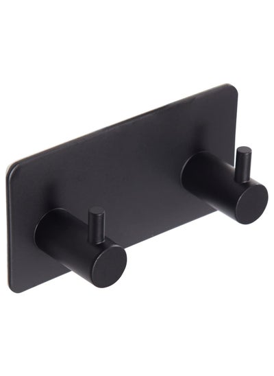 Buy Black Adhesive Towel Hooks for Bathrooms Wall Mount no drill Shower heavy duty Wall Hook self adhesive towel rack Stick On Wall Coats Hooks Stainless Steel Adhesive hanger for Kitchen,Door,Key,2 Hooks in UAE