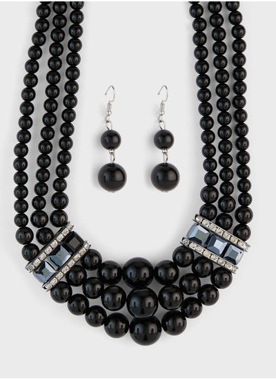 Buy Camilla Pearl Necklace-Earrings Set in UAE