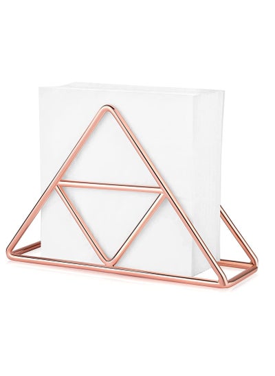 اشتري Napkin Holder, Premium Napkin Holders for Tables, Stainless Steel Napkins Holders, Tissue Dispenser Organizer for Dinner Tables, Kitchen, Bathroom(Rose Gold) في السعودية