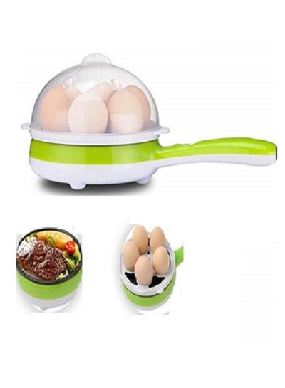 Buy 2 in 1 Electric Egg Boiling Cooker Steamer With Nonstick Frying Pan Multifunctional Electric Hot Pot For Sauté Boil Fry And Steam Temperature Control Easy Clean Silicone Spatula Egg Rack Included in UAE