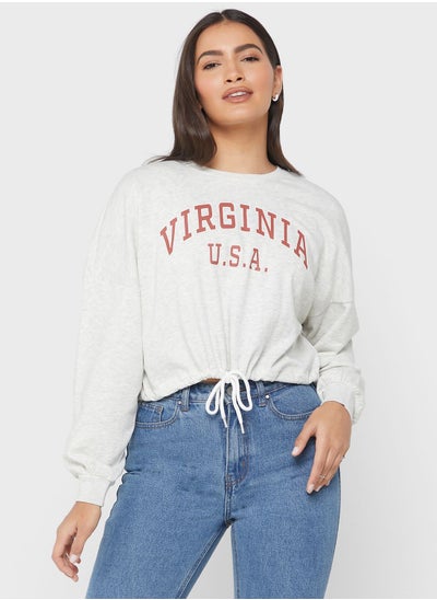 Buy Graphic Crop Sweatshirt in UAE