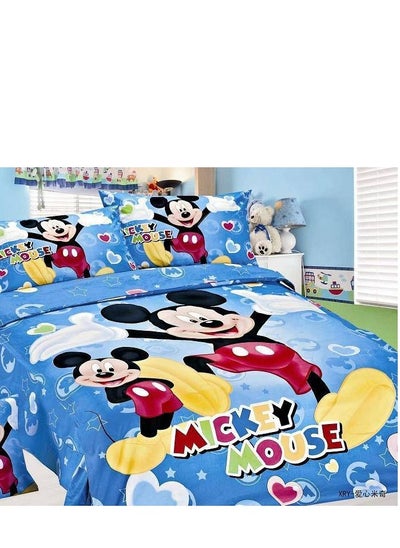 اشتري Disney Three-Piece Set Cotton Quilt Single Size Comforter Bedding Set, Anime Cartoon Bed kids Duvet Cover Set في الامارات