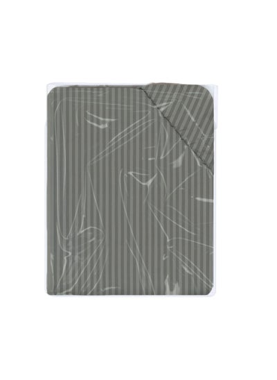 Buy Light Grey Striped Cotton 3 Piece Set Deep PocketBed Sheet Sets 150x200+35cm in UAE