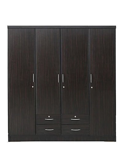 Buy SILA 4 Door Wooden Wardrobe, Cabinet,Cupboard Of Engineered Wood With 4 drawer Perfect Modern Stylish Color Wenge in UAE
