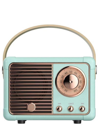 اشتري HM-11 Bluetooth Portable Radio, Retro Mini Speaker with Clear Stereo Sound, Rich Bass for iPhone, Android Devices and Tablets(Blue) في السعودية