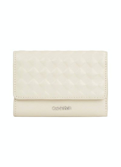 Buy Women's Small Quilted RFID Trifold Wallet -  recycled blend faux leather , Grey in UAE