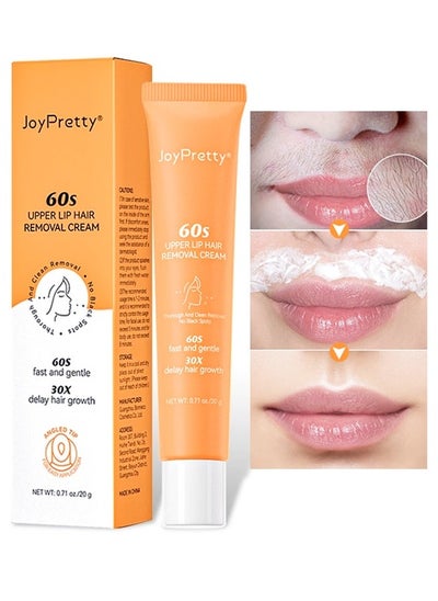 Buy 60 seconds Upper Lip Hair Removal Cream Hair Removal Cream for Upper Lip Face & Chin Fast & Gentle with 30X Delay Hair Growth Moisturizing Hair Removal with Almond Oil & Aloe Vera Extract 20g in UAE