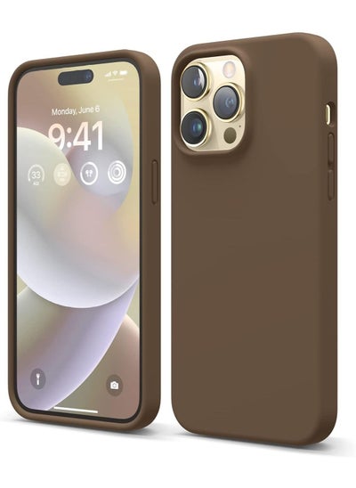 Buy Silicone Case Cover for iPhone 14 Pro MAX - Brown in UAE