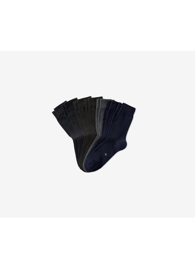 Buy Men 7 Pairs Socks, Grey and Black and Navy in UAE