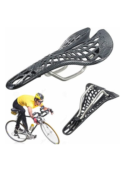 اشتري Bike Seat - Comfortable Carbon Fiber Bicycle Saddle, Waterproof Road Bike Saddle with Breathable Hollow Design, Durable Bicycle Seat Fit for BMX, MTB and Road Bikes في السعودية