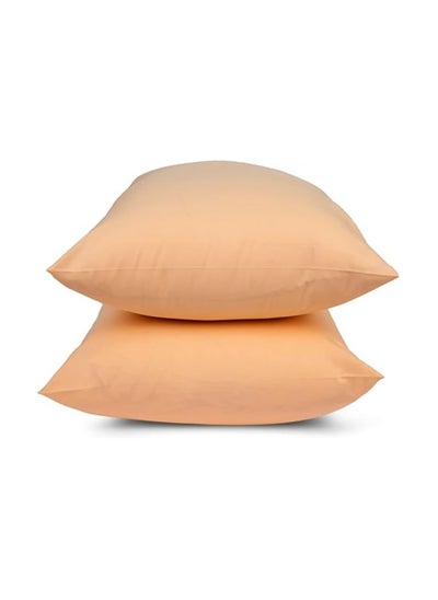 Buy Home of linen-cotton pillow case set, size 50 * 70cm, peach in Egypt