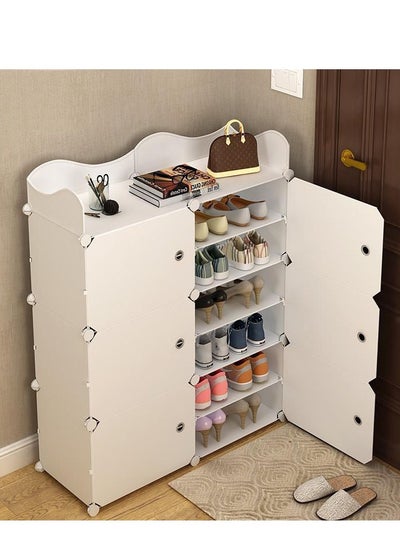 اشتري 6 Layers Shoe Cabinet Freestanding Shoe Storage Rack with Door في السعودية