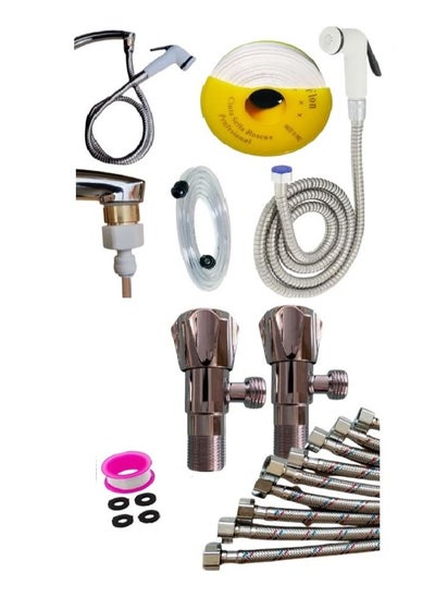 Buy 10 flexible connections, 2 valves, 2 hand shattafs, 1.5 nickel hose, 5 meter hose, and Teflon in Egypt