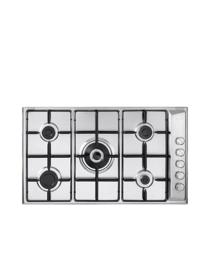 Buy Gas Built-In hob 90 cm 5 gas burners Stainless steel Integrated electric ignition through control knob EN90-544XD in Egypt