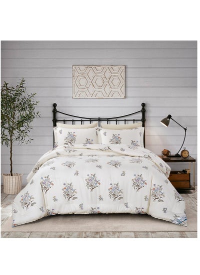 Buy Printed Comforter Set 4-Pcs Twin Size Lightweight All Season Double Bed Bedding Set With Down Alternative Filling,Moon Mist in Saudi Arabia