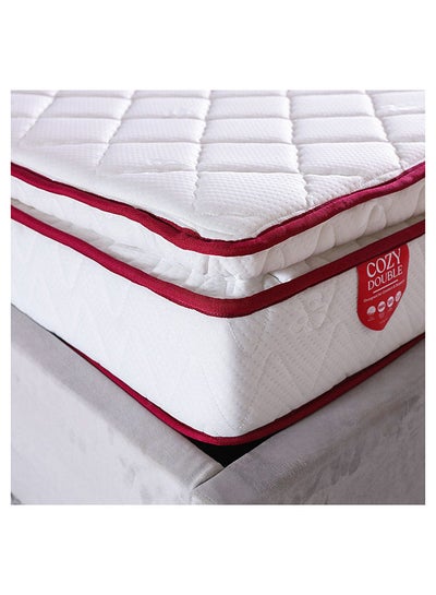اشتري Cozy Pillow Top Foam Queen Mattress Medium Firm Feel Ortho Medical White/Red 200x150x23cm في الامارات
