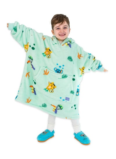 Buy Little Mermaid Wearable Hooded Blanket with Pouch Green in Saudi Arabia