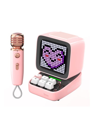 Buy Divoom DitooMic Bluetooth Speaker Microphone Karaoke Function - Pink in UAE