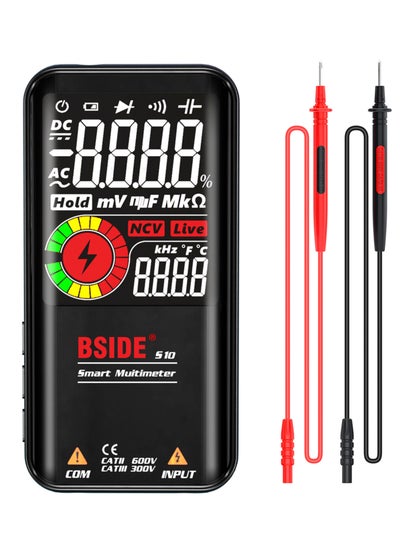 Buy S10 Intelligent 9999 Counts Multimeter Digital LCD Display AC/DC Voltmeter Ohmmeter Test Resistance Capacitance Frequency Diode Continuity NCV Live Line with Flash Light Data Hold in Saudi Arabia