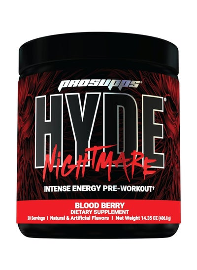 Buy Hyde Nightmare Pre-Workout Powder Energy Drink (30 Servings, Blood Berry) in Saudi Arabia