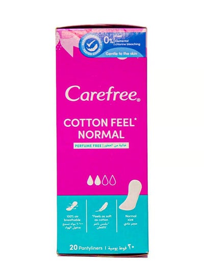 Buy Carefree Cotton Feel Normal Pads Perfume Free  - Pack of 20 Pieces in Egypt