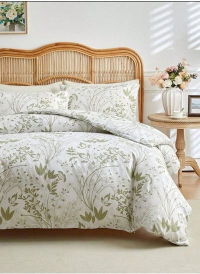 Buy 6 pieces, duvet cover set, green plant leaf design. in UAE