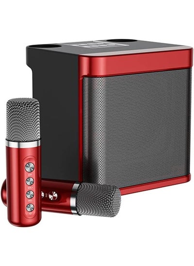 Buy MYK YS-203 Professional Portable 100W Dual Microphone Bluetooth Smart Speaker External Karaoke Equipment Red in UAE