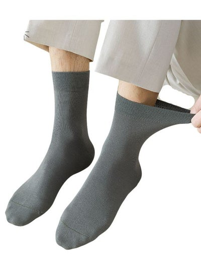 Buy Unisex Pure Cotton One Pair Plain Comfort Blend Mid-Calf Socks in UAE