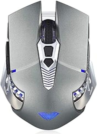 Buy SC200 Wireless Bluetooth Gaming Mouse, Built-in 800mAh Battery, Side Buttons, 2.4G LED Backlight, Rechargeable Wireless Optical Mouse for Laptop MacBook Notebook Tablet Mobile (Grey) in Egypt