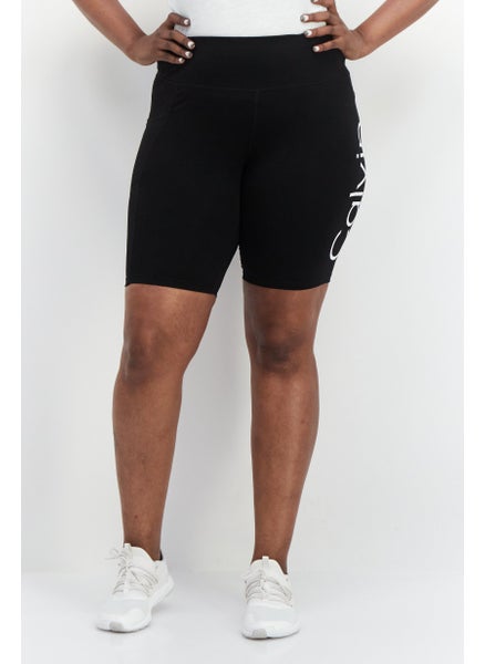 اشتري Women Plus Size Brand Logo Outdoor Bike Shorts, Black في الامارات