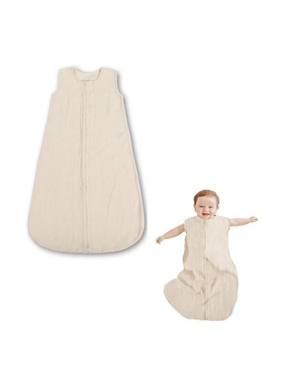 Buy Baby Swaddle Wrap,100% Cotton Muslin Infants Wearable Blanket, Baby Sleeping Bag, Newborn Swaddle Blanket Wrap, Double Zipper Sleep Sack For 0-6 Months Kids (M: 75cm) in Saudi Arabia