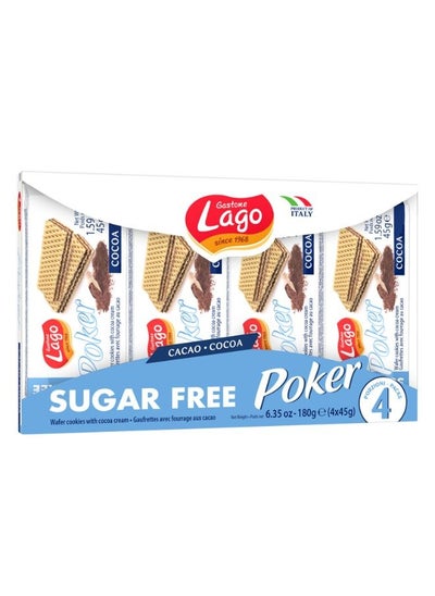 Buy Lago Poker 45x 4 Sugar Free Cocoa Wafer in UAE