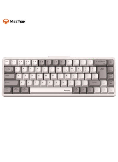 اشتري Meetion 65% Triple-Mode Wireless RGB Mechanical Keyboard MK12 65% Layout Full Key Hot-Swap Tri-Mode Connection (White) في الامارات