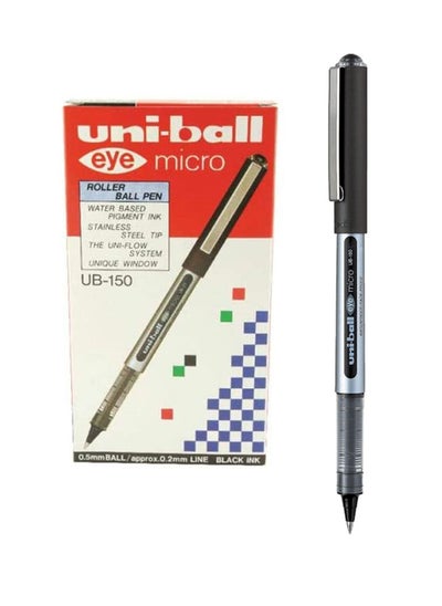 Buy 12-Piece Eye Micro Roller Pen 0.5mm Tip Black Ink in UAE