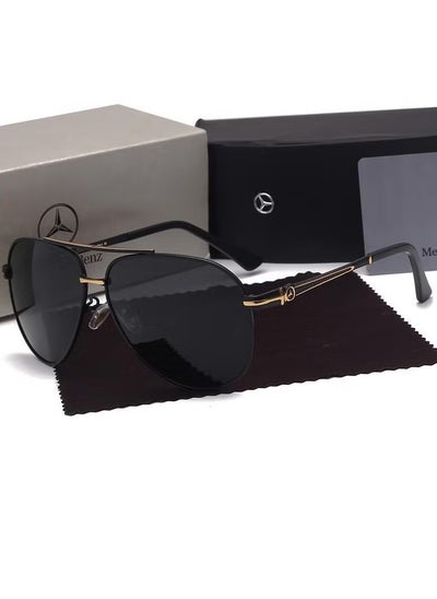 Buy Protect Your Eyes Sunglasses with UV400 lenses are versatile accessories for both fashion and daily wear Black gold in UAE