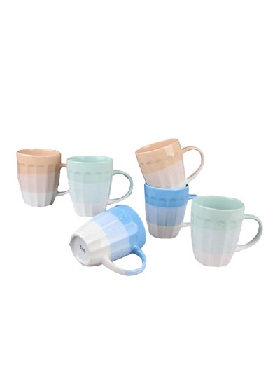 Buy 7-Piece Microwave and Dishwasher Safe Mug Set with Stand Multicolor 10 Oz in Saudi Arabia