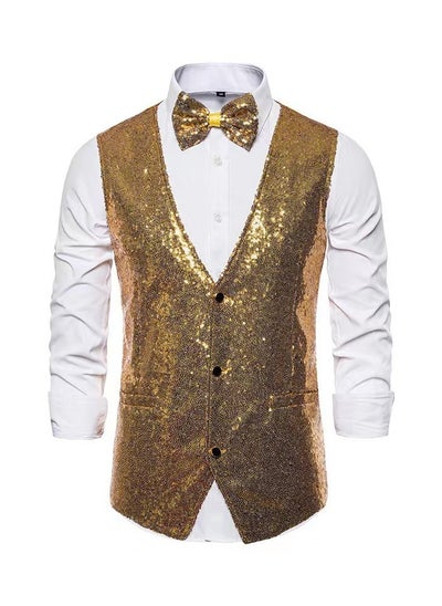 Buy New Men's Fashionable Sequined Suit Vest in Saudi Arabia