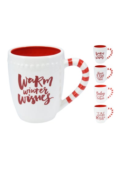 اشتري Homesmiths Mug With Xmas Wordings 11Cm Assorted 1 Piece في الامارات