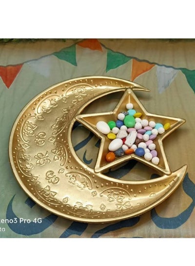 Buy Divided snack plate _ gold in Egypt