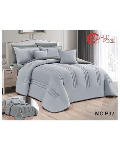 اشتري Double quilt set, two-sided mattress, consisting of 8 pieces, microfiber, comforter size 240 by 260 cm في السعودية