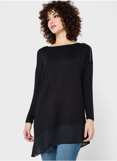 Buy Asymmetric Round Neck Top in UAE