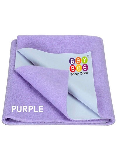 Buy Beybee Waterproof Quick Dry Sheet For Baby; Bed Pad Anti Piling Fleece Extra Absorbent Washable Matress Protector; Baby Bed Protector Sheet For Toddler Children Large Size 100X70Cm Violet in UAE