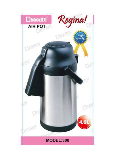 Buy Dessini Double Wall Stainless Steel Air Pot 4L 300 Silver/Black in UAE