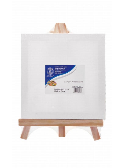 Buy Mini Easel Stand With Canvas 15x15cm Size in UAE