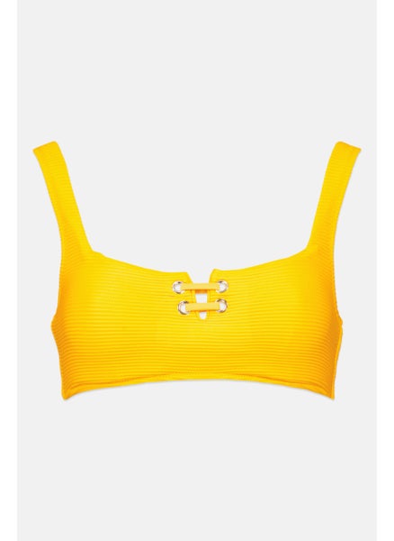 اشتري Women Non Padded  Underwired Textured Bikini Top, Orange في الامارات